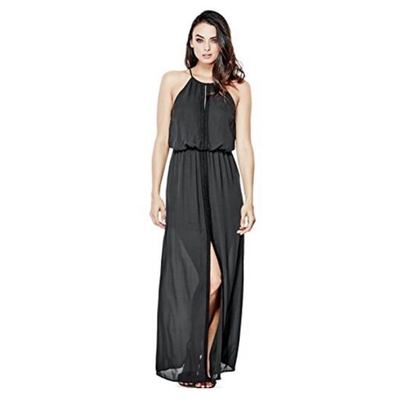 NWT Guess Esmee High-Neck Maxi Dress Womens Size XS - Picture 1 of 10
